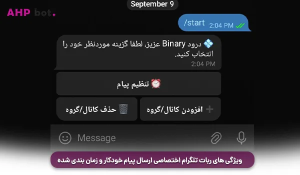 ویژگی‌ های ربات تلگرام اختصاصی ارسال پیام خودکار و زمان بندی شده